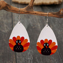 Thanksgiving PU Turkey Earrings Hanging Pendants Drop Dangle Earring for Wome