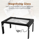 USB LED Desk Type Reading Loupe Magnifying Glass Illuminated Table Magnifier