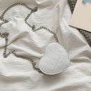 Women PU Leather Chain Crossbody Bag Love Heart Shoulder Messenger Small Handbag