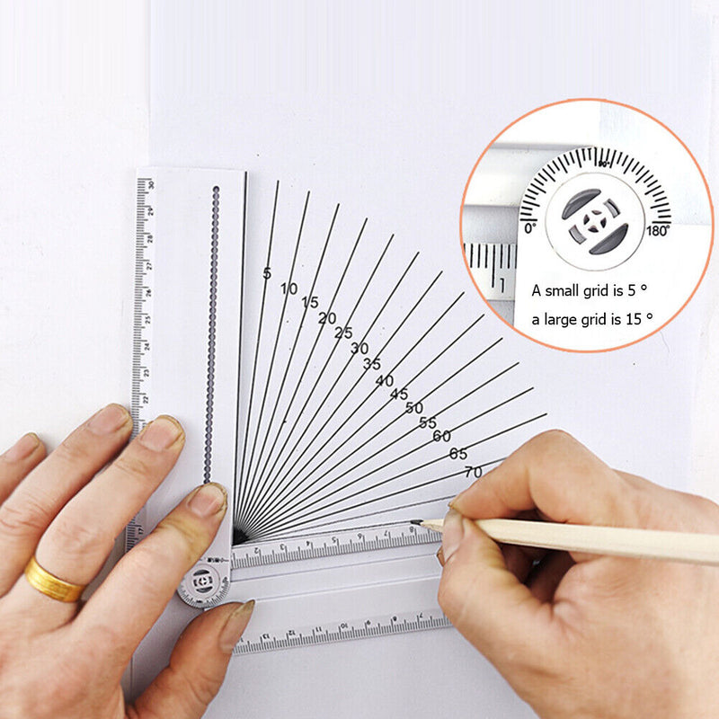 Multifunctional Folding Geometric Drawing Ruler Line Circular Drawing Template