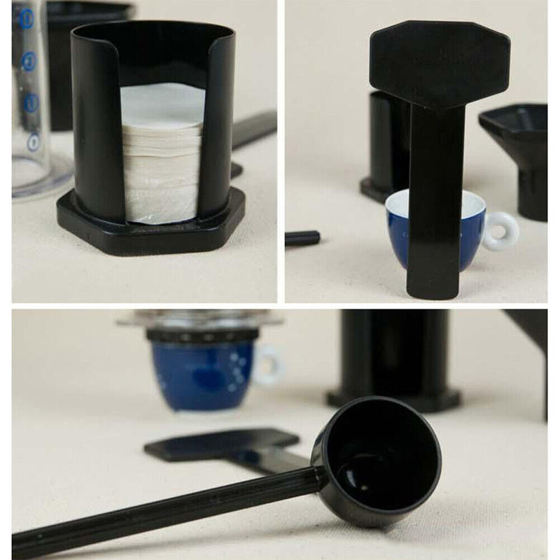 Filter Glass Espresso Coffee Maker Portable French Press Cafe Pot (Clear) Newly