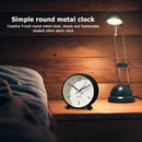 4 inch Round Desktop Clock Silent Mute Luminous Alarm Clock Fashion (Black)