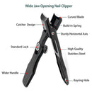 Nail clippers Black Matte Steel Fingernail & Thick C5X4 Toenail L1C1