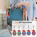 5pcs DIY Full Drill Diamond Painting Animal Xmas Penguin Special-shaped Keychain