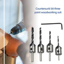 4pcs Countersink Drill Woodworking HSS Drill Bit Kit for Drilling Holes