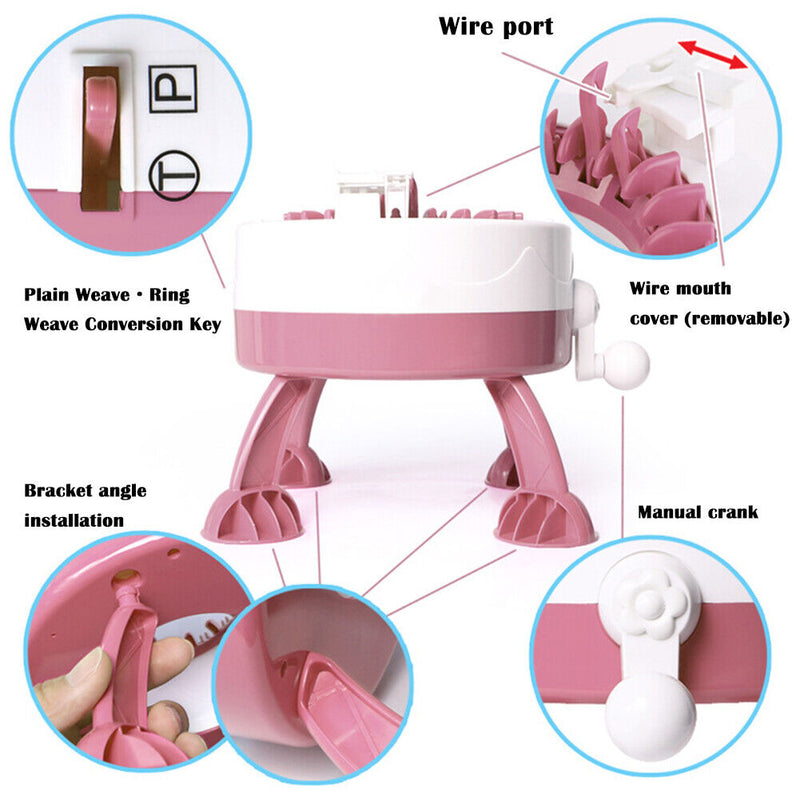 22 Needles Handmade Wool Knitting Machine Rotating Sewing Tool for Kids Newly