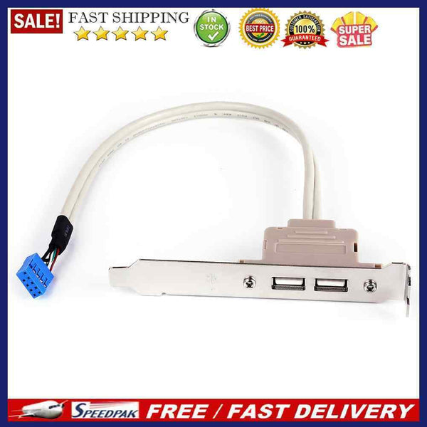 9 Pin IDC Motherboard Female Header to Dual USB 2.0 Cable for Desktop Computer