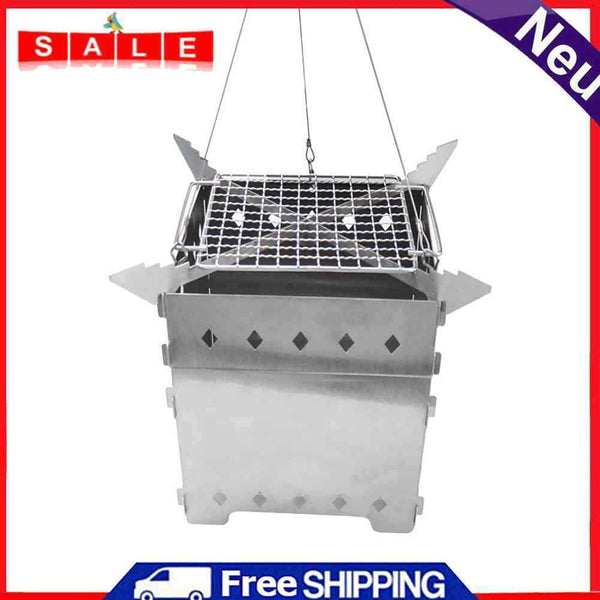 Outdoor Camping Hiking Wood Burning Stoves Stainless Steel Bonfire Hanging Stove