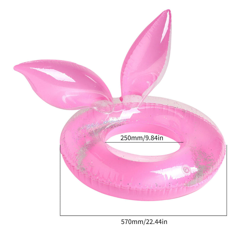 Kids Swimming Ring Cute Rabbit Ears Modeling Reusable Thickening Ring (A)