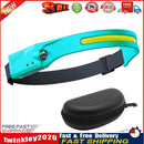 LED COB Headlamp Rechargeable Camping Waterproof Sensor Headlights (Cyan) Newly