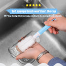 Sponge Long Handle Cup Brush Baby Glass Bottle Kitchen Cleaning Tool (Blue)