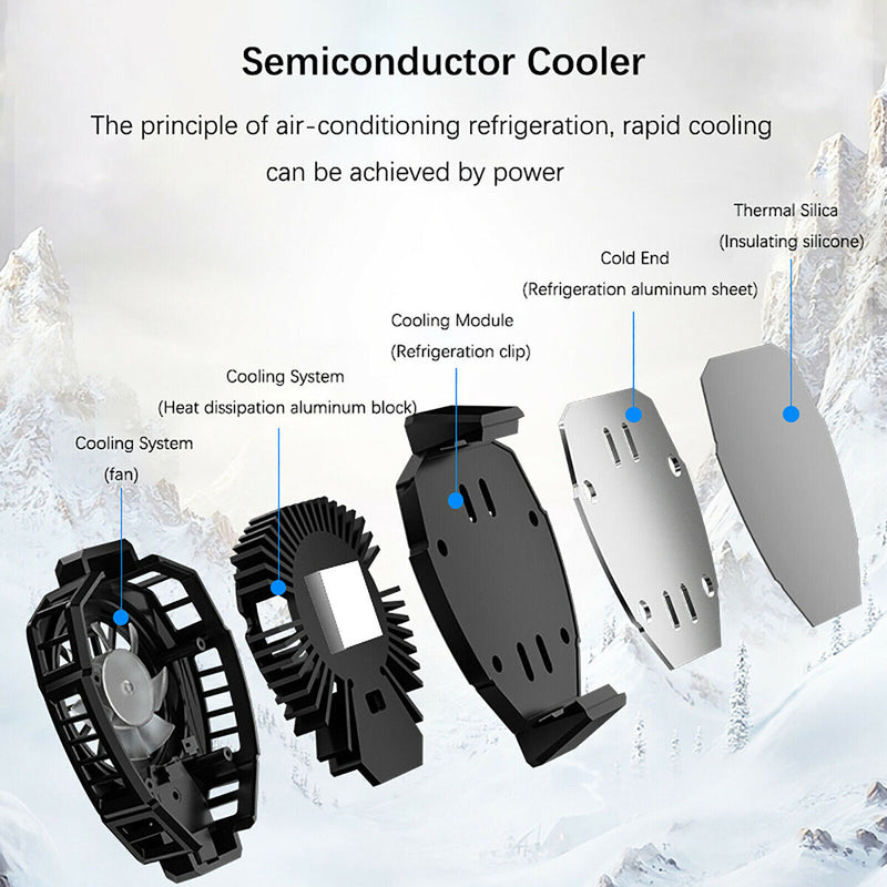 Phone Cooler Cooling Fan Frozen Digital Display Phone Radiator Ambient Light