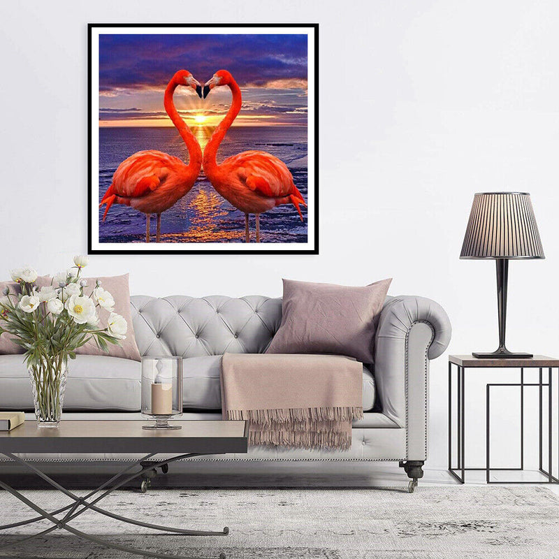 5D DIY Full Drill Diamond Painting Pink Bird Embroidery Mosaic Craft Kits Decor
