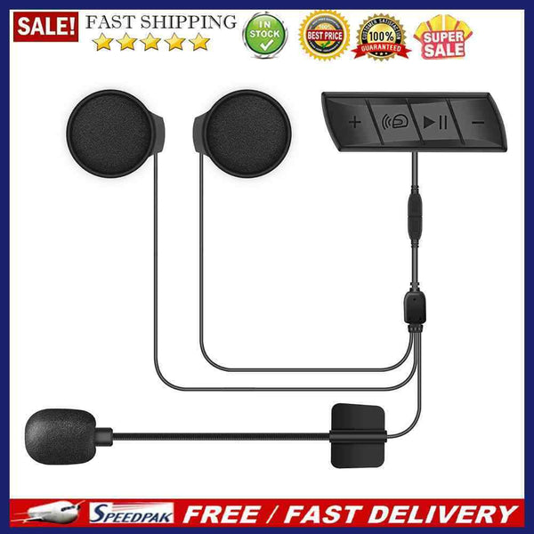 Bluetooth-Compatible Music Player FM Helmet Headset Handsfree Intercom Head