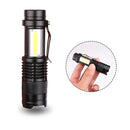XPE+COB LED Powerful Flashlight 400mAh Battery Rechargeable Camping Torch