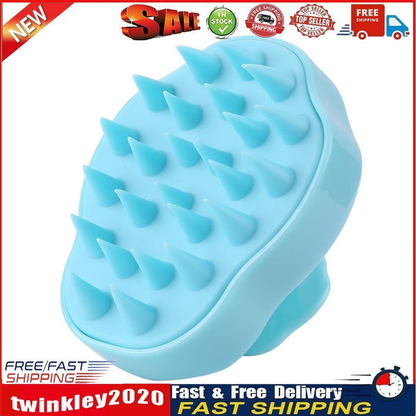Silicone Scalp Massage Shampoo Brush Body Brush Hair Comb (Blue) Newly