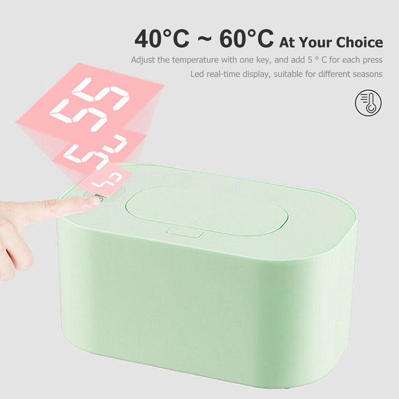 USB Baby Wet Wipes Heater Home Car Tissue Paper Warmer Warming Box (Green) Newly