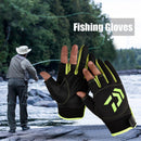 3-Finger Cut Unisex Arrow Fishing Gloves Non-Slip Angling Gloves (Green)