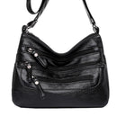 Women Soft PU Leather Solid Color Shoulder Bags Multifunctional Crossbody Bags