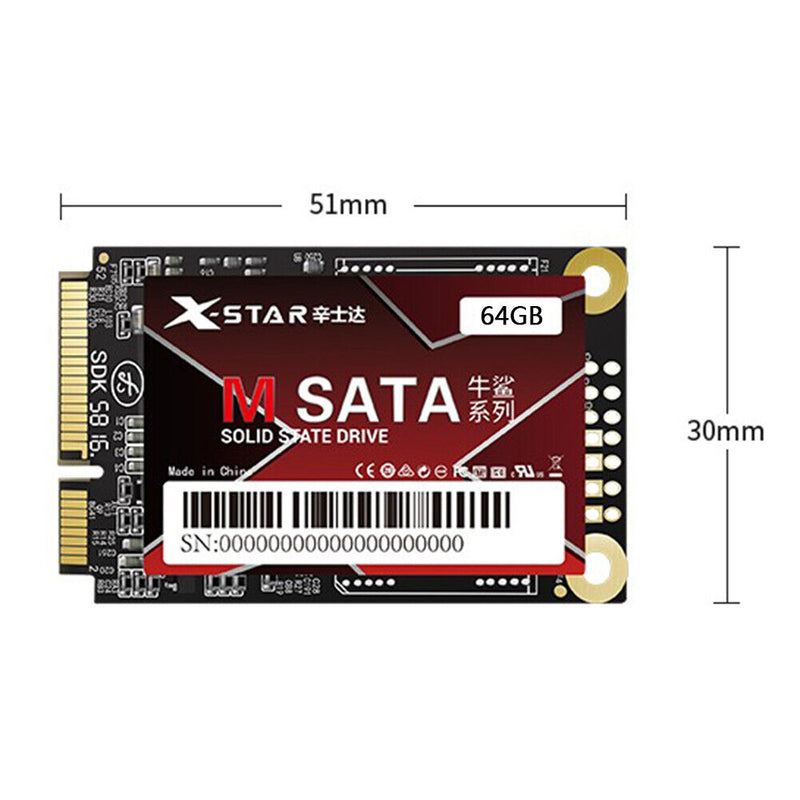 mSATA SSD HDD Internal Solid State Hard Drive for Laptop Notebook (64GB)