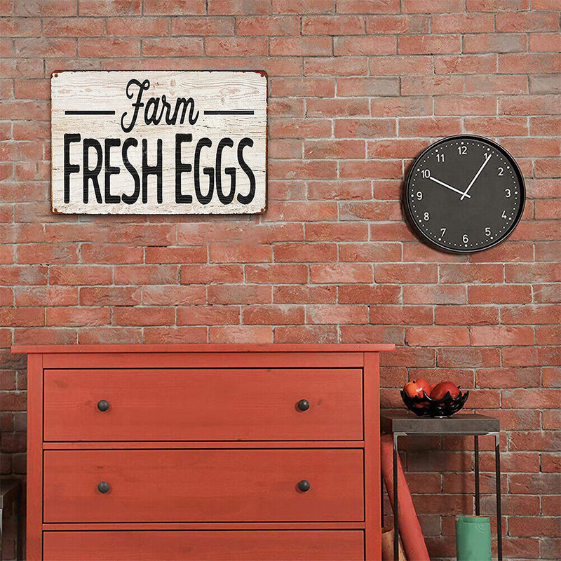 Fresh Eggs Retro Metal Plate Tin Sign for Bar Pub Club Cafe Wall Iron Painting