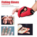 Fishing Gloves Protector Two Finger Anti-cut Outdoor Tackle Gloves (Red) Newly