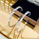 Elegant Big Circle Crystal Round Shape Round Hoop Earrings Drop Dangle Stud
