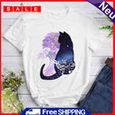 White XXXL Animal Fashion Aesthetic Cat Women Short Sleeve T-Shirt-613199