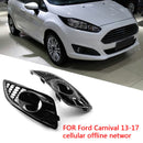 1 Pair Hollow Front Bumper Fog Lamp Lower Grille Cover for Ford Fiesta 2013