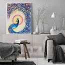 Oil Paint By Numbers Peafowl Frameless Picture Craft Kit for Home Living Room