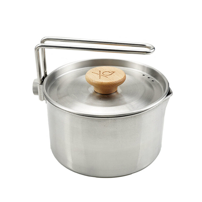 Outdoor Camping Pot Stainless Steel Tea Coffee Cooking Water Kettle Teapot Newly