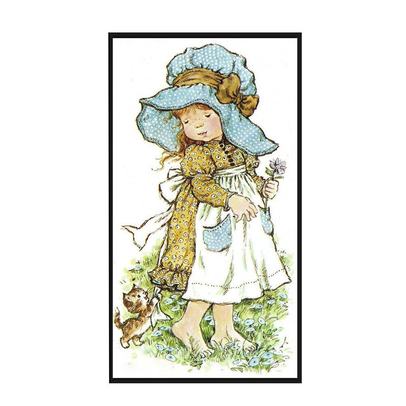11CT Printed Partial Cross Stitch Craft Cute Girl Artwork Decor (VIP066)