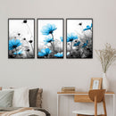 Paint By Numbers Kit DIY Blue Flower Colouring Oil Art Picture Ornaments