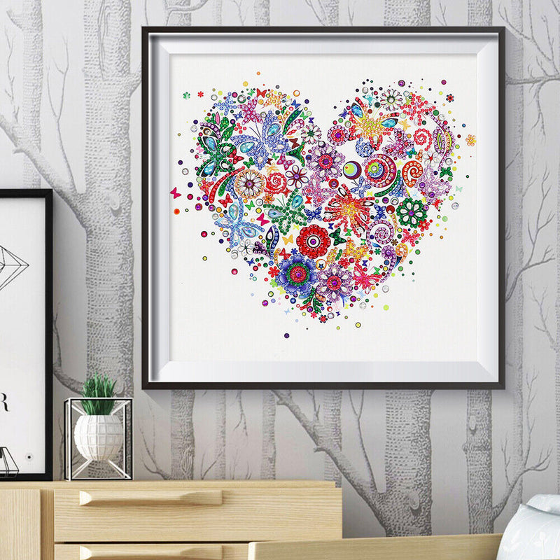 5D DIY Special Shaped Diamond Painting Heart Embroidery Mosaic Kit Home Wall Art