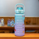 1500ml Colorful Water Kettle w/ Marker Large Sports Drink Frosted Cup (D) Newly