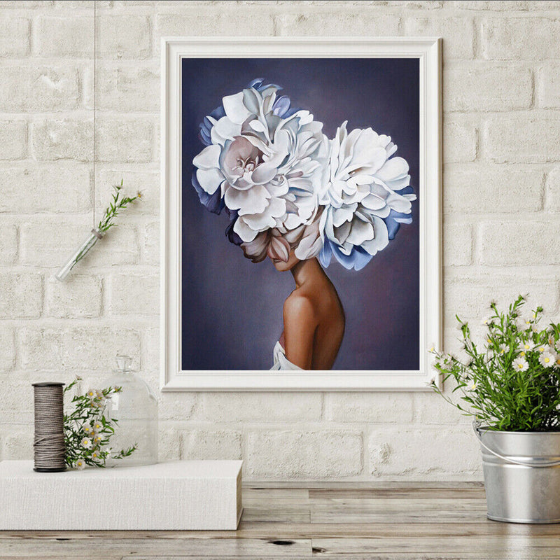 Full Round Drill Diamond Paint Flower Woman Mosaic Rhinestone Draw (sz1047)