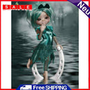 5D DIY Full Drill Round Shape Big Eyes Green Girl Rhinestone Diamond Drawing
