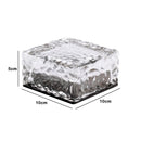 1PC Solar Powered LED Glass Cube Ice Brick Light Outdoor Garden Patio 202!