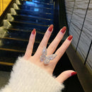 Zircon Butterfly Ring Gem Stone Opening Finger Rings for Women Elegant Jewelry