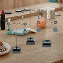 Acrylic Metal Stud Earring Display Rack Stand Jewelry Holder (Black 3pcs)