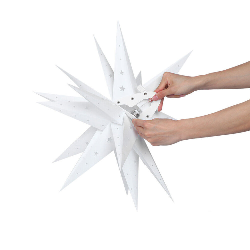 Christmas Tree Top Star Ornaments Festival Party Indoor Lights (White EU) Newly