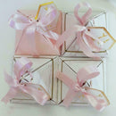 20× Wedding Favor Marble Triangle Candy Box Ribbon Party Holiday Supply K5K5