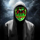 EL Luminous Glowing Masks Halloween Masquerade Makeup Party Decor (Red)