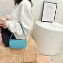 Fashion Nylon Underarm Tote Bag Women Solid Shoulder Hanbag (Blue Green)