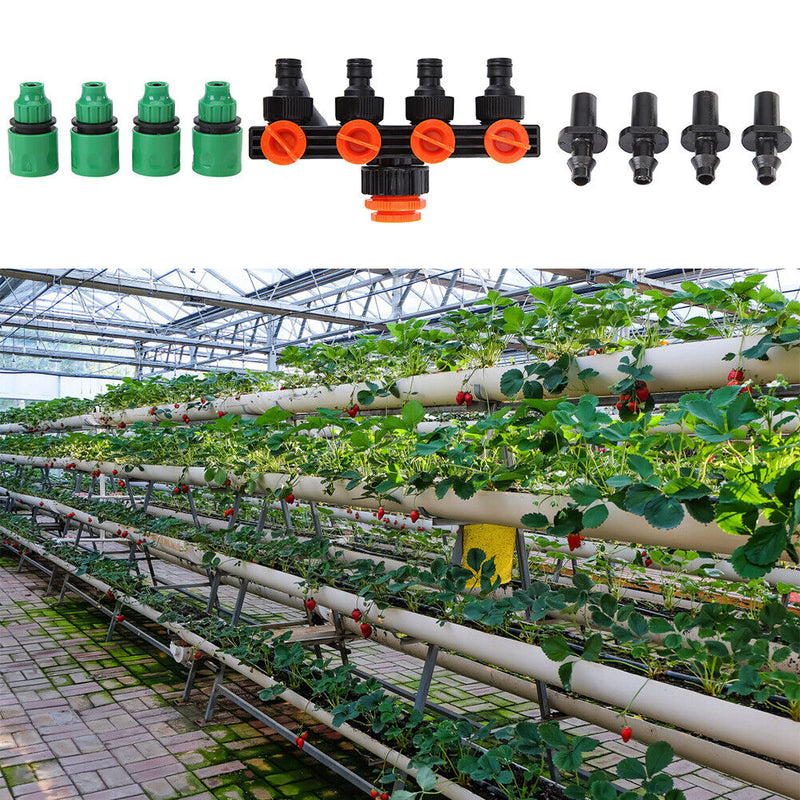 4 Way Hose Splitters Automatic Watering Pipe Linker Timer Garden Irrigation