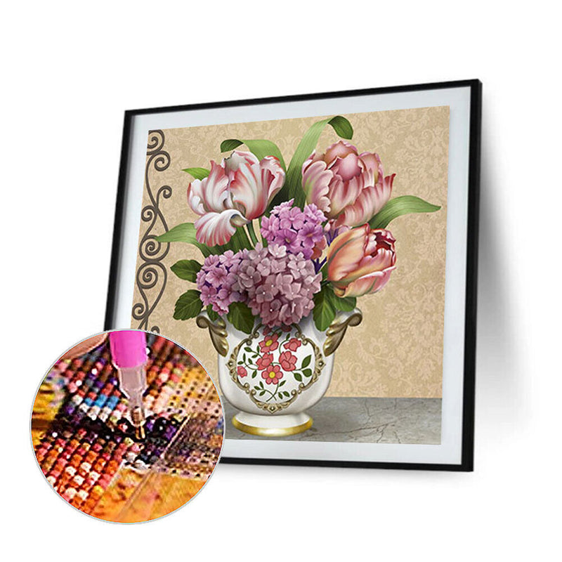 #A 5D DIY Diamond Drawing Flowers Series Full Round Drill Art Picture of Rhinest