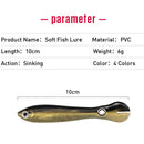 4pcs 10cm 6g Bionic Loach Fishing Lures Sinking Artificial Soft Baits (C) Newly