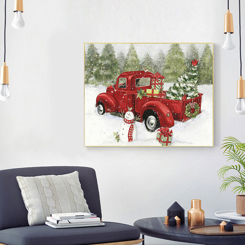 DIY 5D Christmas Car Diamond Painting Round Drill Rhinestone Picture Craft Decor