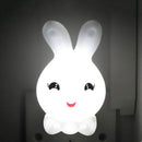 LED Night Light Cute Rabbit Intelligent Bedside Lamp Bedroom Decor (White)