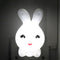 LED Night Light Cute Rabbit Intelligent Bedside Lamp Bedroom Decor (White)